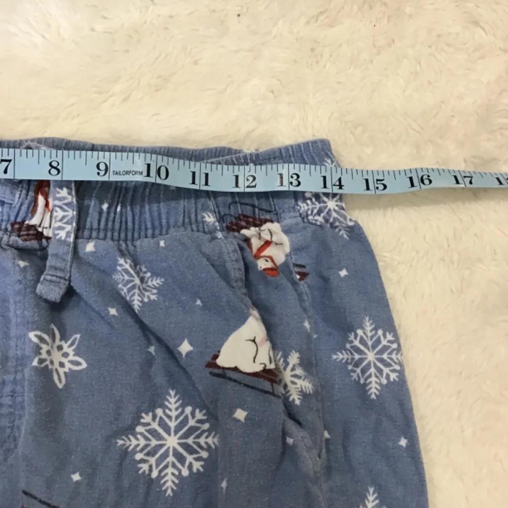 Old Navy Unisex Size Small Flannel Snowman Blue Pajama Pants Winter Bears Sleigh - Picture 5 of 7